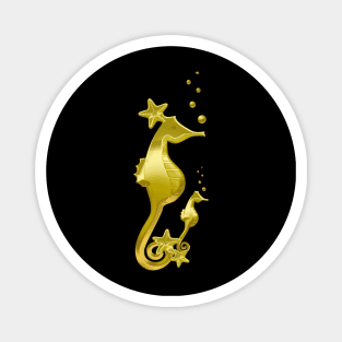 Golden Sea Horse Magnet